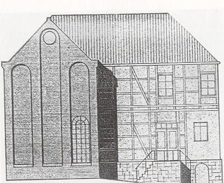Die Westfassade der Synagoge nach dem Umbau 1855